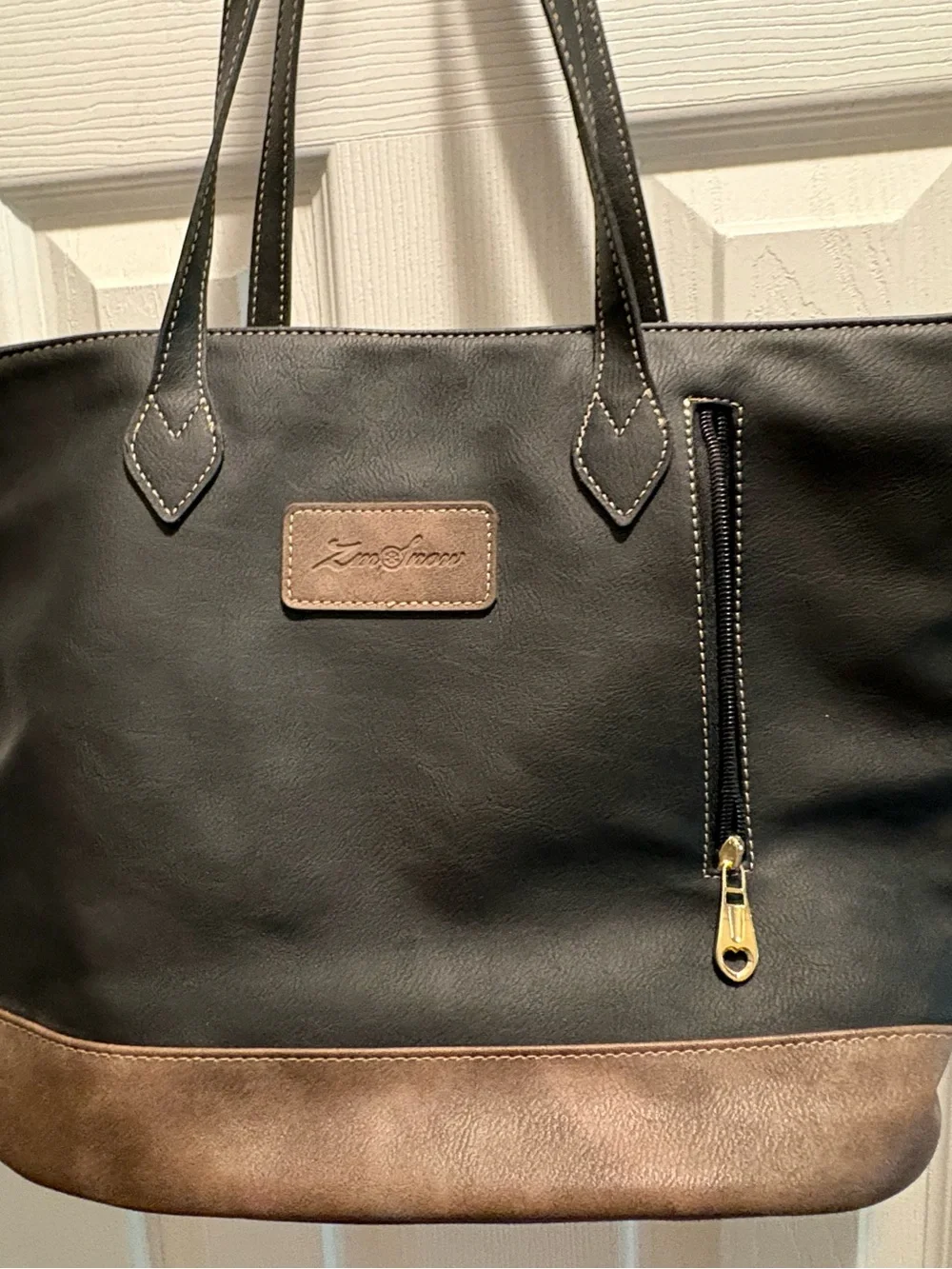 Black and Brown Two-Tone Tote Bag - Classic Everyday Carry